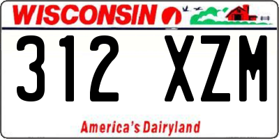 WI license plate 312XZM