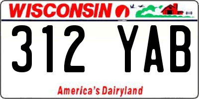 WI license plate 312YAB