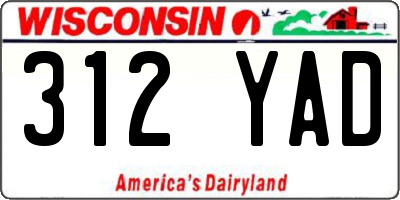 WI license plate 312YAD