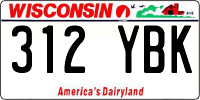 WI license plate 312YBK