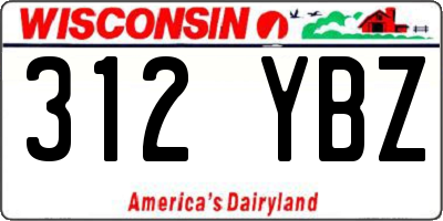 WI license plate 312YBZ