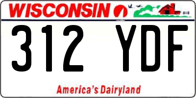 WI license plate 312YDF