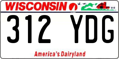WI license plate 312YDG