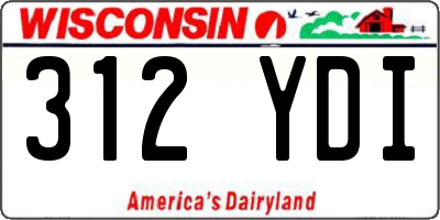 WI license plate 312YDI
