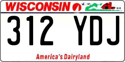 WI license plate 312YDJ