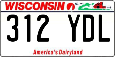 WI license plate 312YDL