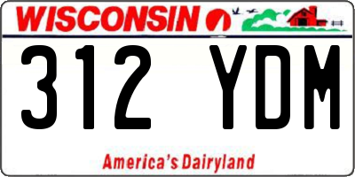 WI license plate 312YDM