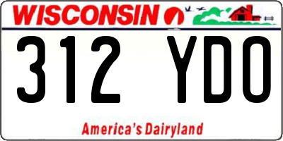 WI license plate 312YDO