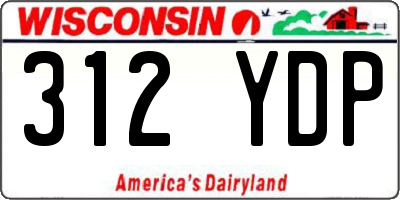 WI license plate 312YDP