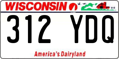 WI license plate 312YDQ