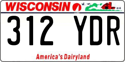 WI license plate 312YDR