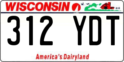 WI license plate 312YDT