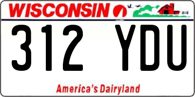 WI license plate 312YDU