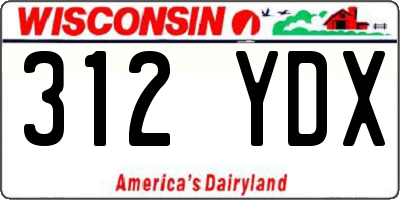 WI license plate 312YDX