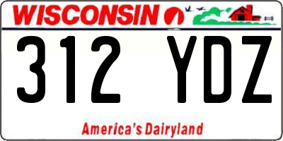 WI license plate 312YDZ