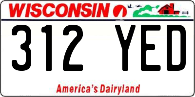 WI license plate 312YED