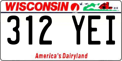 WI license plate 312YEI