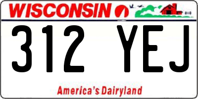 WI license plate 312YEJ