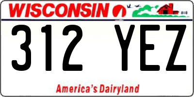 WI license plate 312YEZ