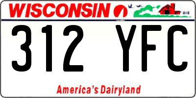 WI license plate 312YFC