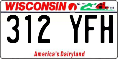 WI license plate 312YFH