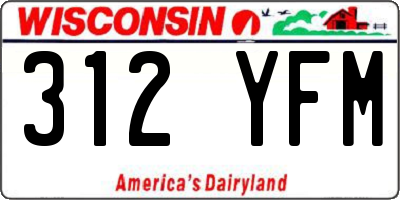 WI license plate 312YFM