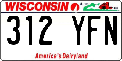 WI license plate 312YFN