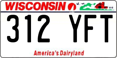 WI license plate 312YFT