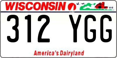 WI license plate 312YGG