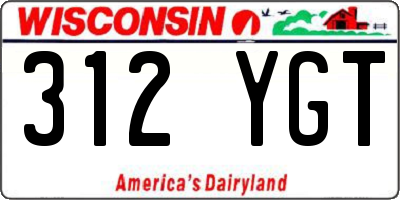 WI license plate 312YGT