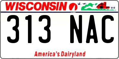 WI license plate 313NAC