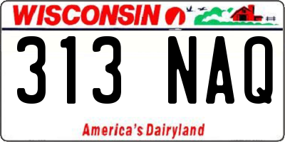 WI license plate 313NAQ