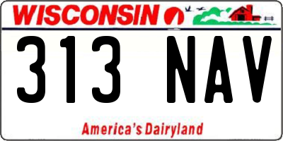 WI license plate 313NAV