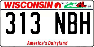 WI license plate 313NBH