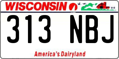 WI license plate 313NBJ