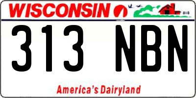 WI license plate 313NBN