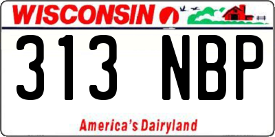 WI license plate 313NBP