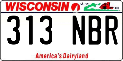 WI license plate 313NBR