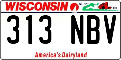 WI license plate 313NBV