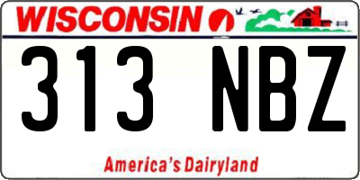 WI license plate 313NBZ