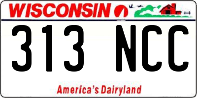 WI license plate 313NCC