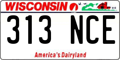 WI license plate 313NCE