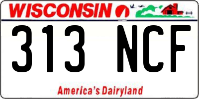 WI license plate 313NCF