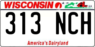 WI license plate 313NCH