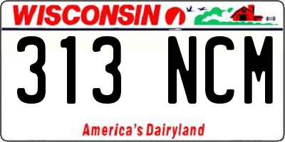 WI license plate 313NCM
