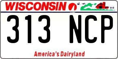 WI license plate 313NCP