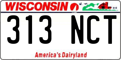 WI license plate 313NCT
