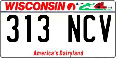 WI license plate 313NCV