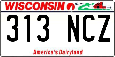 WI license plate 313NCZ