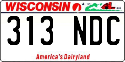 WI license plate 313NDC